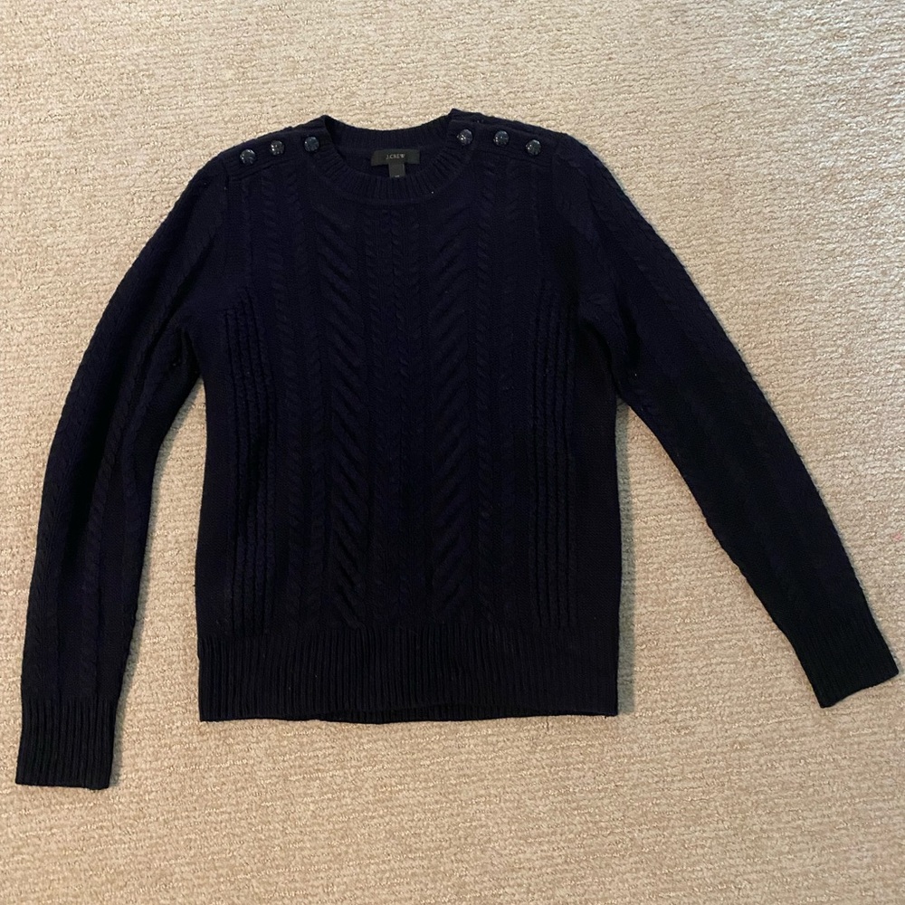 J Crew XS Navy Cablecord sweater
